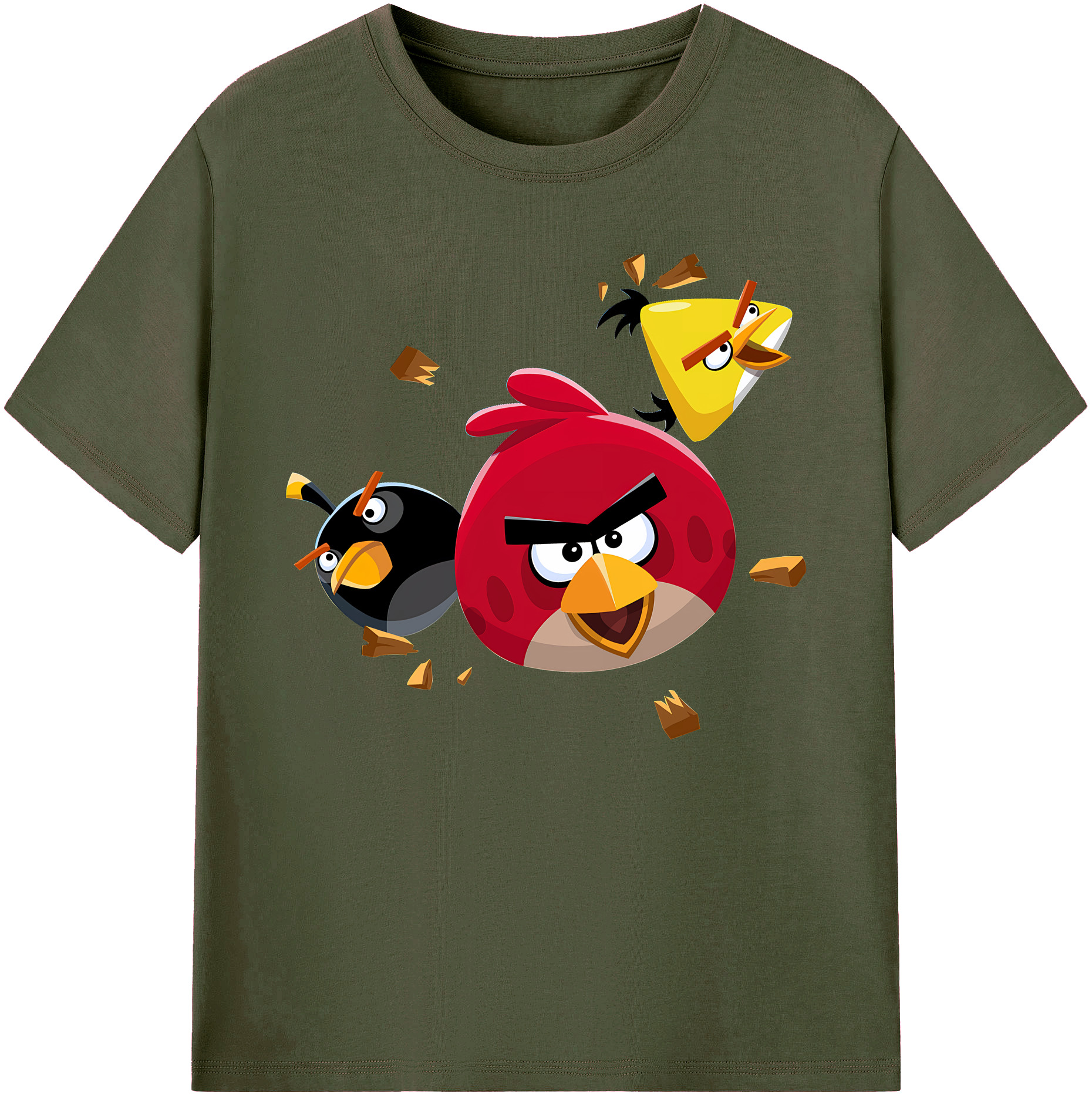 （画像用） Angry Birds アングリーバード 綿100％ メンズ半袖Tシャツ｜肌触りやわらか＆通気性